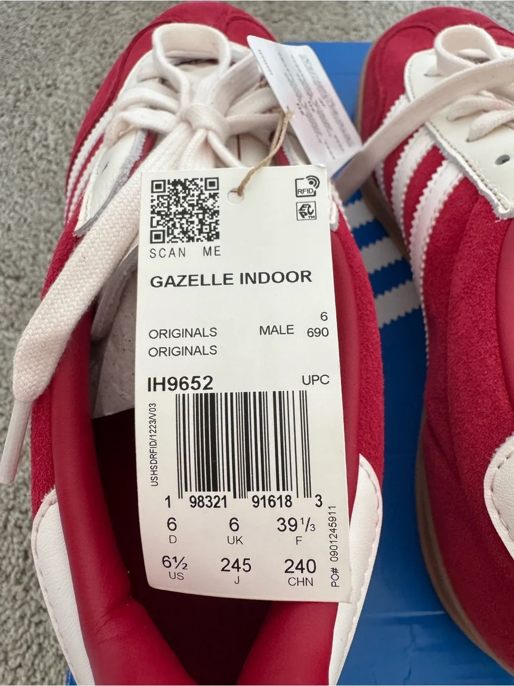 Adidas Gazelle Indoor Red/White - Picture 5 of 8